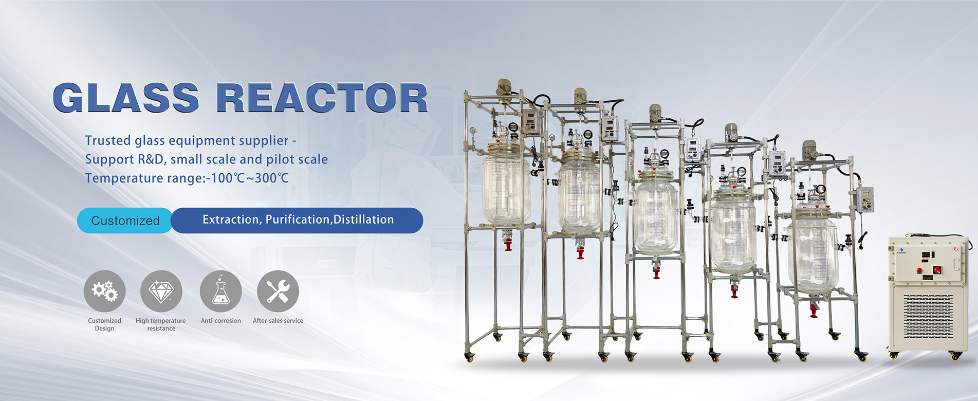 Fabricante de reactores de vidrio