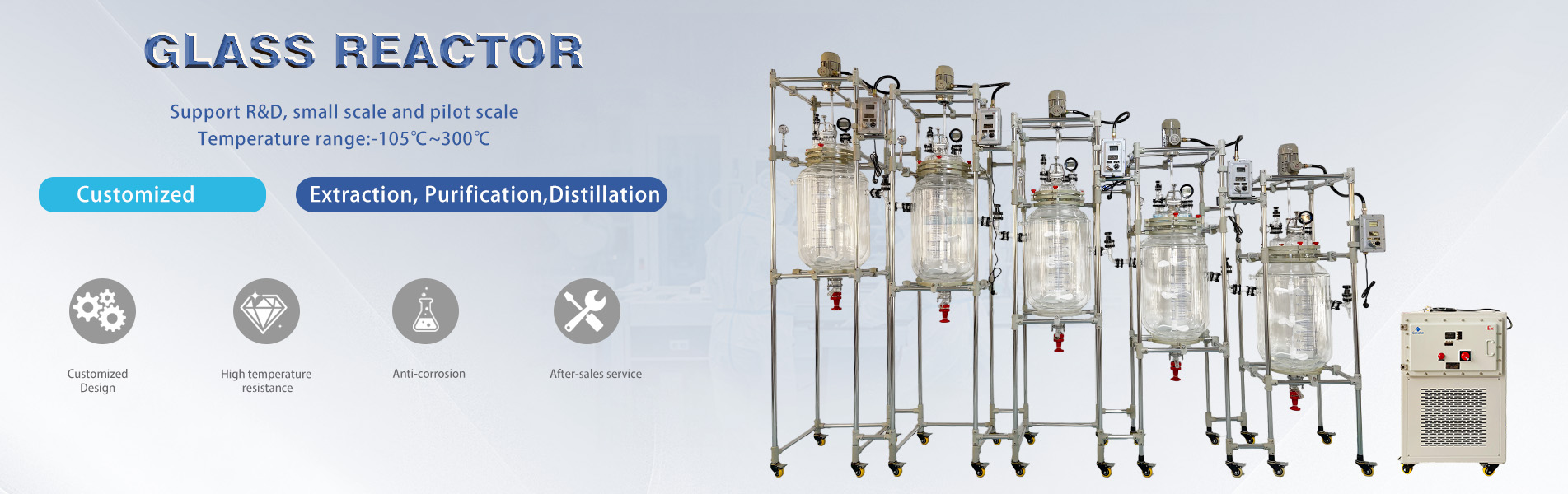 Fabricante de reactores de vidrio