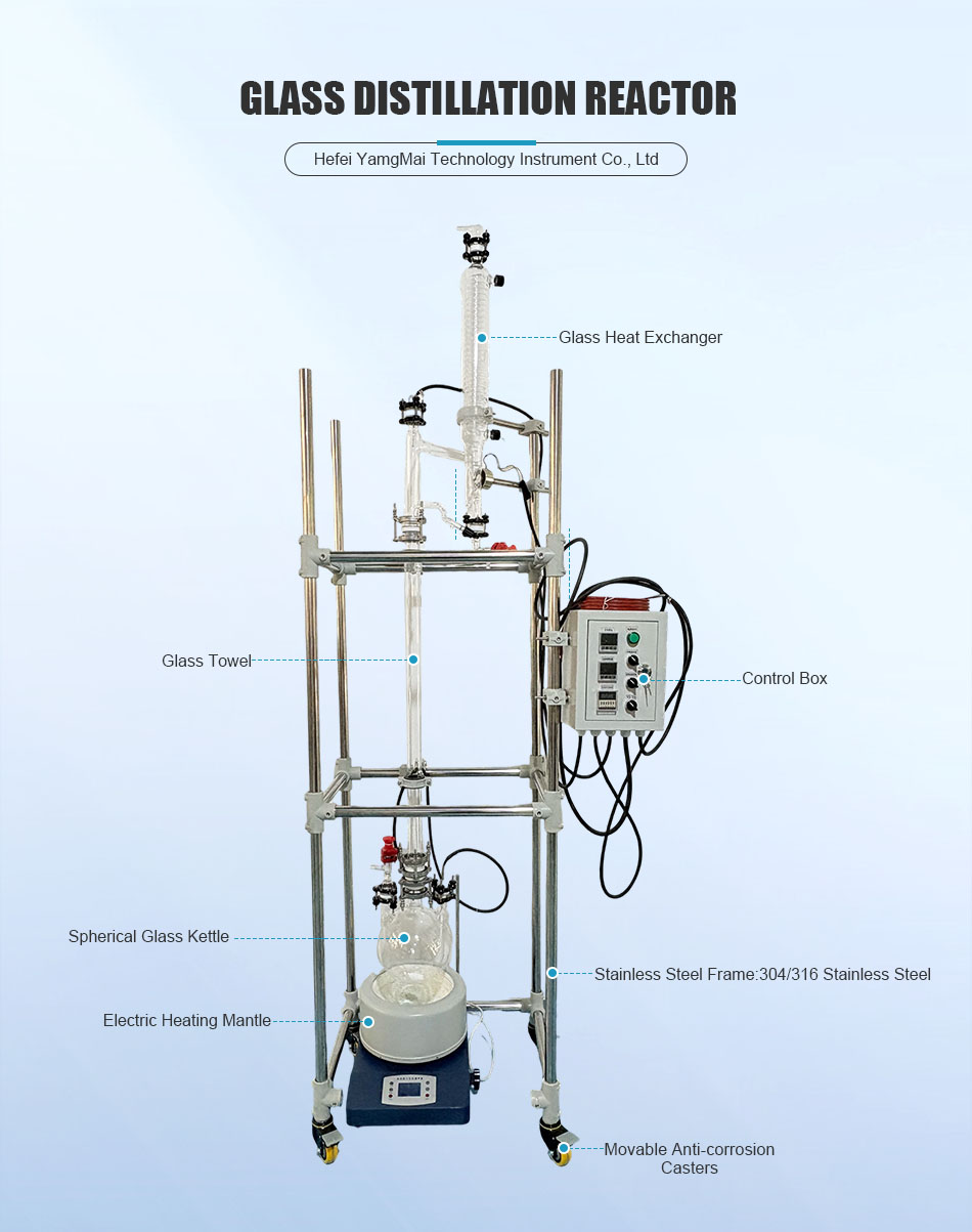 Laboratory Glass Distillation Reactor