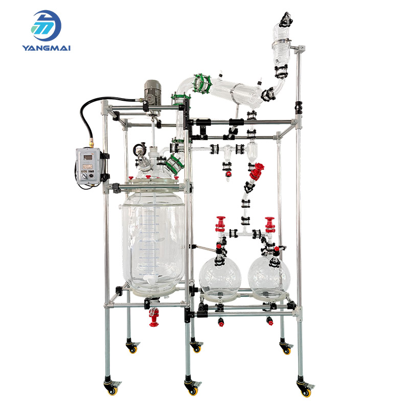 Reactor de destilación de vidrio para la separación y purificación química eficiente.